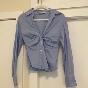 Long sleeve, collared Zara top